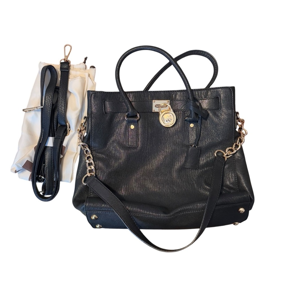 NWOT Michael Kors Black Leather Hamilton Bag